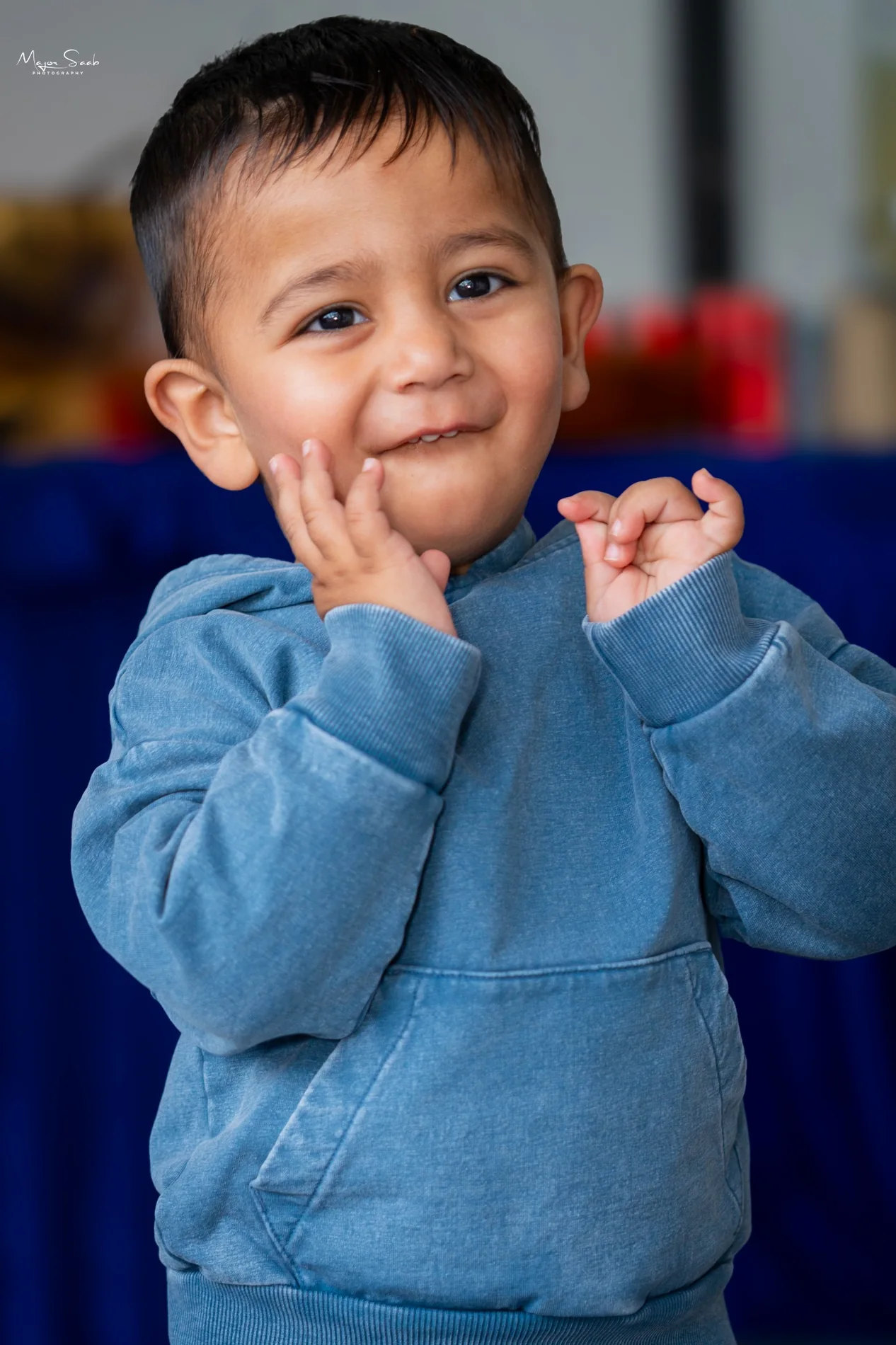 Child portrait in blue