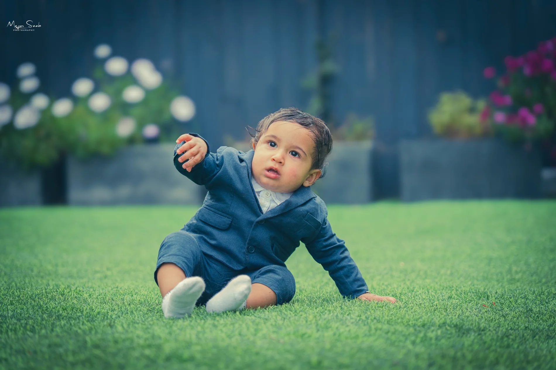 Young child portrait outdoors