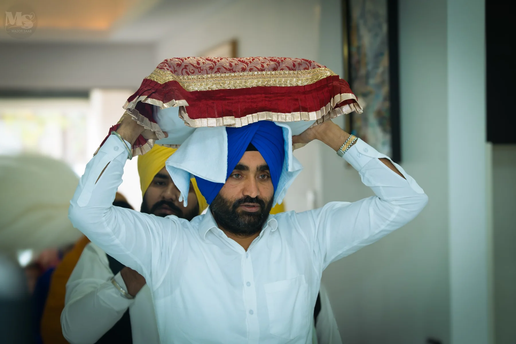 Punjabi ceremonial moment photographed during a family celebration